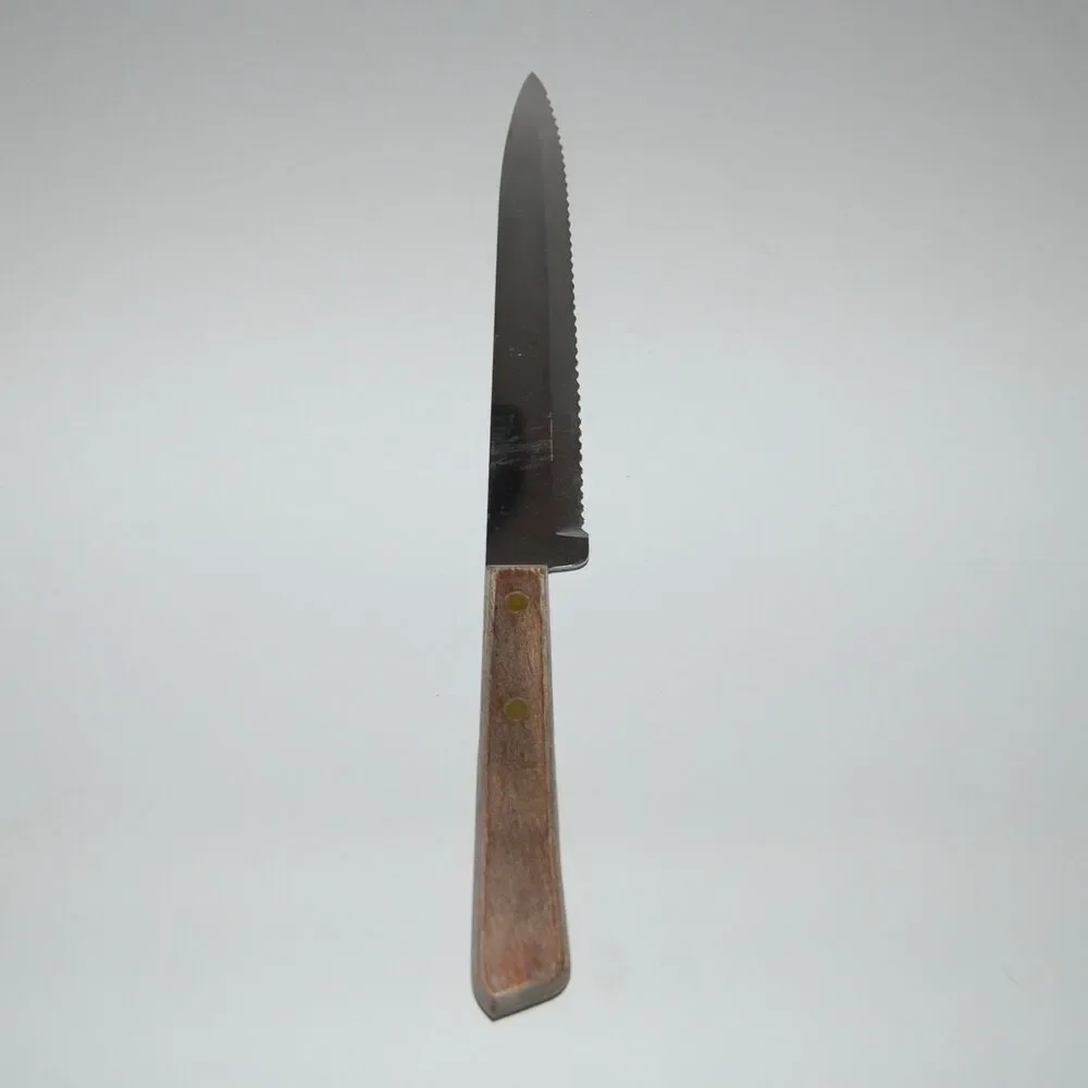 Washington Forge USA Bread Knife Serrated Stainless Steel Wood Handle Vintage